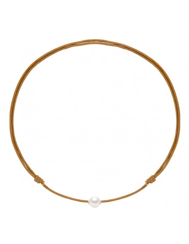 Luxury Linking Collar Sliding White Culture Bead 9 mm - 9 Cord Color - Ona