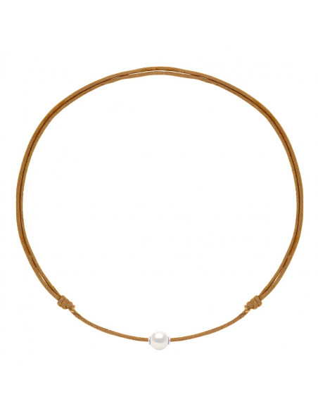 Luxury Linking Collar Sliding White Culture Bead 9 mm - 9 Cord Color - Ona