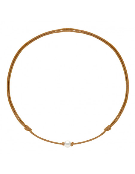 Collana di collegamento scorrevole Collana Bianco Cultura Branzone 9 mm - 12 Colori del cavo - ANA