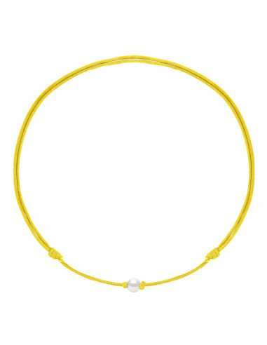 Collana di collegamento scorrevole Collana Bianco Cultura Branzone 9 mm - 12 Colori del cavo - ANA