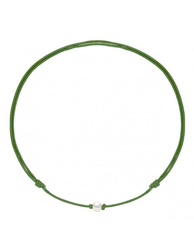 Collana di collegamento scorrevole Collana Bianco Cultura Branzone 9 mm - 12 Colori del cavo - ANA