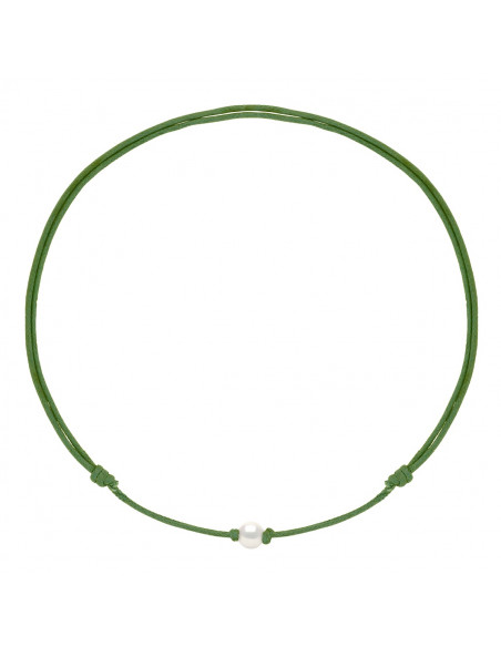 Collana di collegamento scorrevole Collana Bianco Cultura Branzone 9 mm - 12 Colori del cavo - ANA