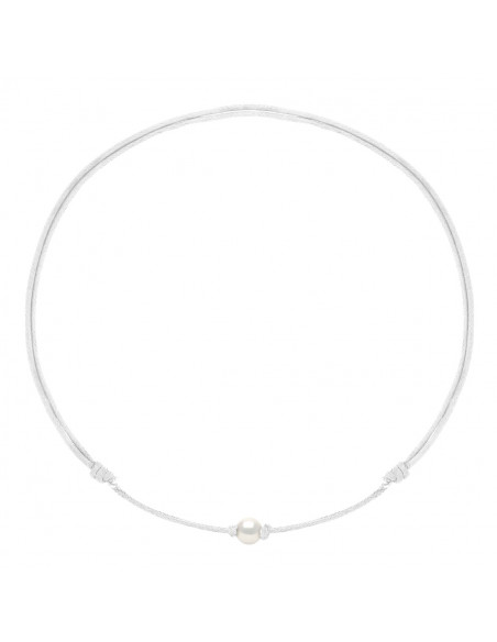 Collana di collegamento scorrevole Collana Bianco Cultura Branzone 9 mm - 12 Colori del cavo - ANA