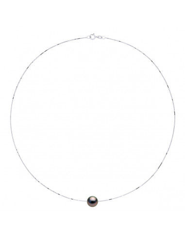 Collier Chaîne en Argent et Perle de Tahiti Ronde 9 mm - KUÏANA