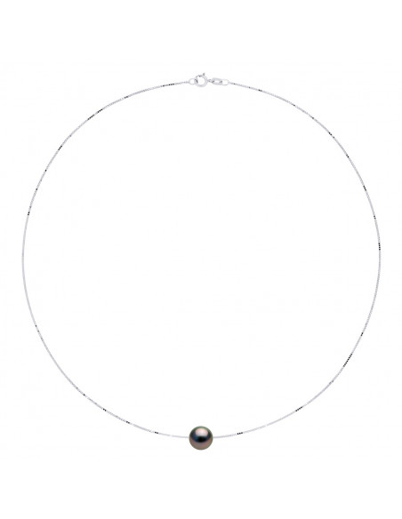 Collier Chaîne en Argent et Perle de Tahiti Ronde 9 mm - KUÏANA