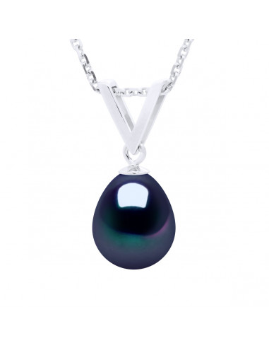 Pendentif Perle de Culture Poire 8 mm - 6 Coloris - Argent 925 - DONA