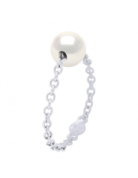 Ring Chain Culture Bead Round 7 mm Silver 925 - 2 Colors - Lisa