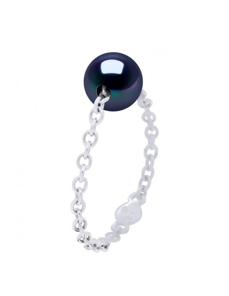 Ring Chain Culture Bead Round 7 mm Silver 925 - 2 Colors - Lisa