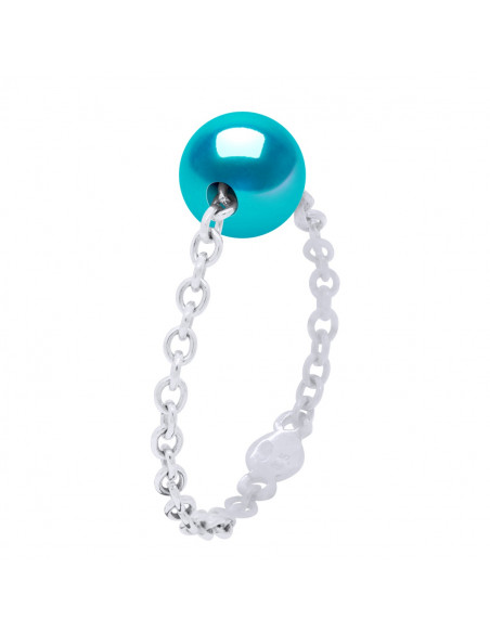 Ringkette Kultur Kultur Perle Runde 7mm Silber 925 - 3 Farben - Lisa