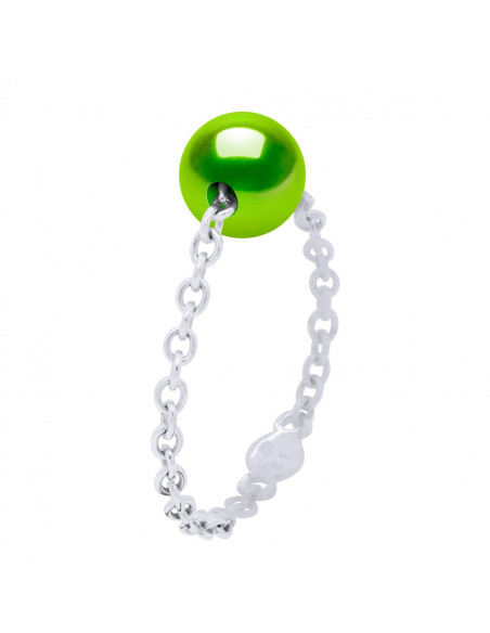 Ring Chain Culture Bead Round 7mm Silver 925 - 3 Colors - Lisa