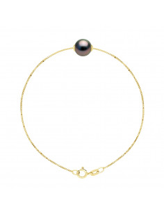Bracelet Prestige Chaine en Or et Perle de Culture de Tahiti Ronde 8 mm - TAKURO