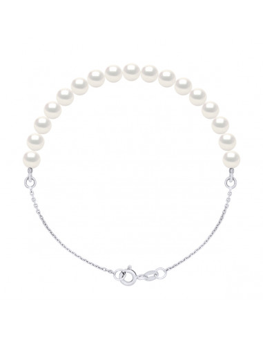 String Bracelet and Culture Beads 5 mm Alternate - Silver 925 - 5 Colors - Ilona