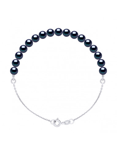 String Bracelet and Culture Beads 5 mm Alternate - Silver 925 - 5 Colors - Ilona