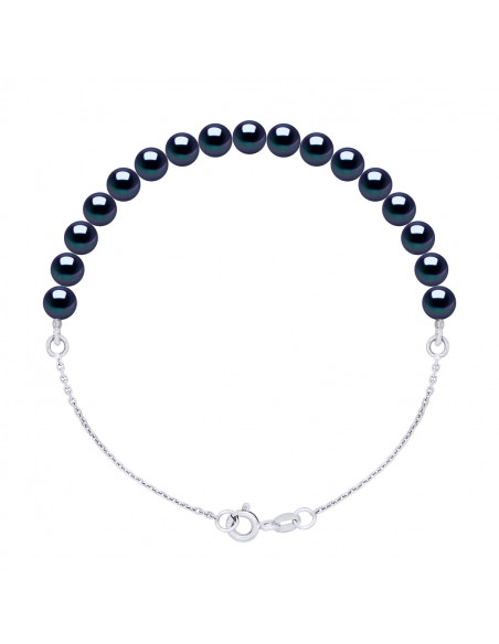 String Bracelet and Culture Beads 5 mm Alternate - Silver 925 - 5 Colors - Ilona