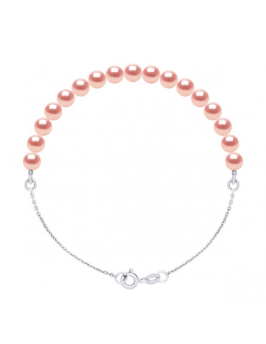 Braccialetto a corda e perline di coltura 5 mm Alternata - Argento 925 - 5 colori - Ilona