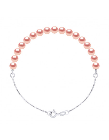 Bracelet Chaîne et Perles de Culture 5 mm alterné - Argent 925 - 5 Coloris - Ilona