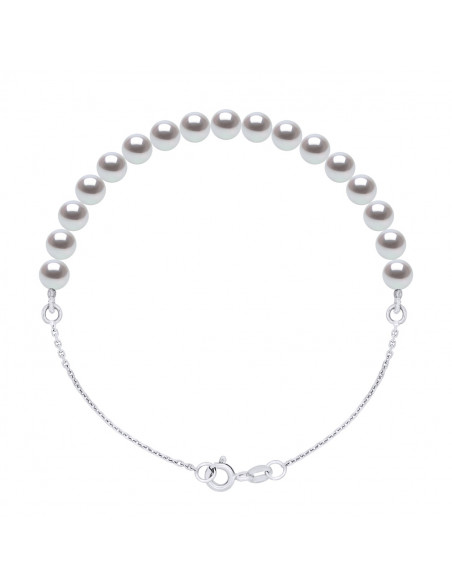 String Bracelet and Culture Beads 5 mm Alternate - Silver 925 - 5 Colors - Ilona