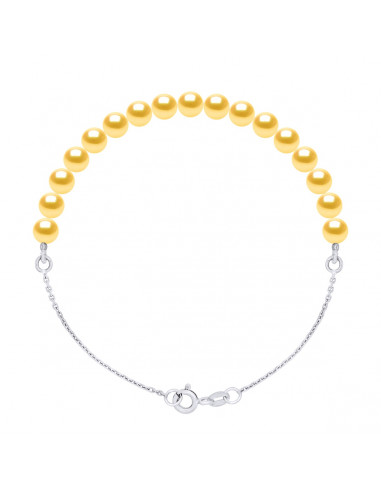 String Bracelet and Culture Beads 5 mm Alternate - Silver 925 - 5 Colors - Ilona