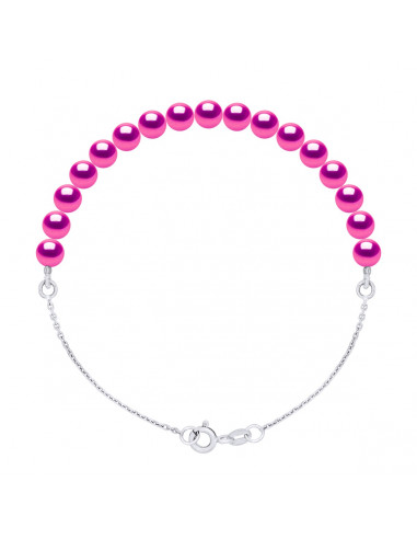 Braccialetto a corda e perline di coltura 5 mm Alternata - Argento 925 - 6 colori - Ilona