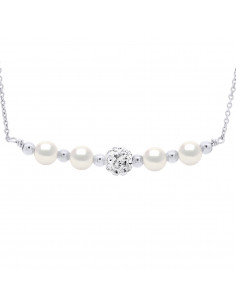 Collier Perles de Culture 6 mm et Cristal Preciosa - 4 Coloris - Argent 925 - GARANCE