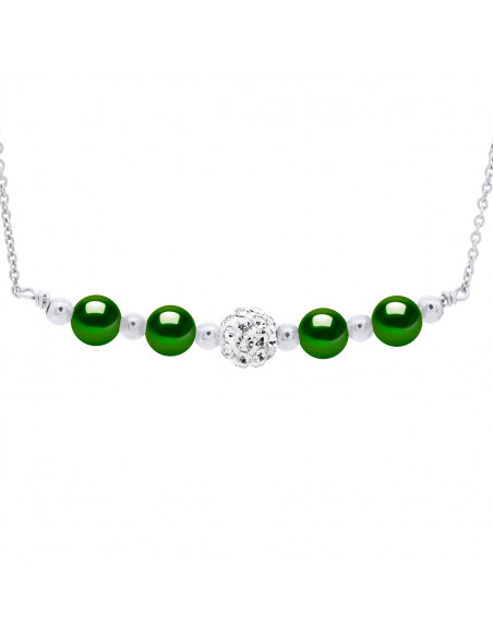 Collier Perles de Culture 6 mm et Cristal Preciosa - 4 Coloris - Argent 925 - GARANCE