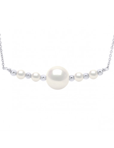 Collana 5 perline culturale - 2 colori disponibili - Argento 925 - Camille