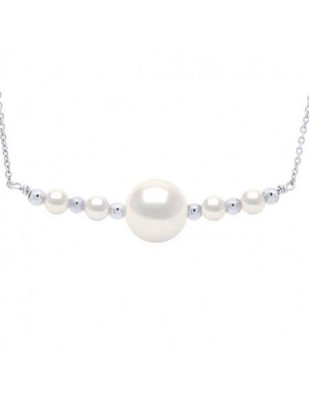 Collana 5 perline culturale - 2 colori disponibili - Argento 925 - Camille