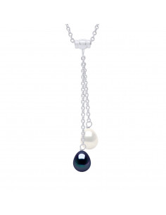 Collier Toi & Moi Perles de Culture - 3 Coloris - Argent 925 - LOUANE
