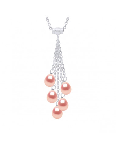 Collana in argento 925 con 3 perle di pera per pera 6 mm - 3 colori - Margo
