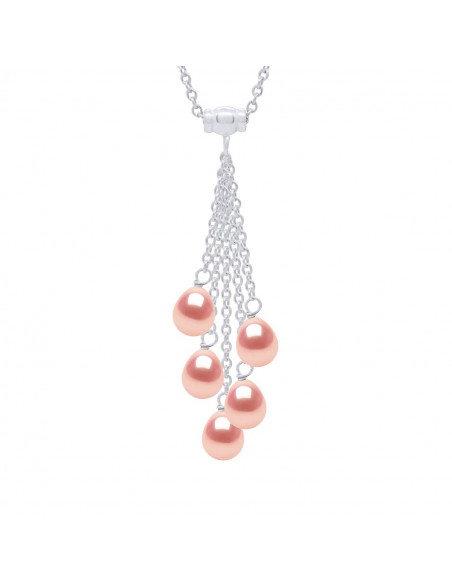 Collana in argento 925 con 3 perle di pera per pera 6 mm - 3 colori - Margo