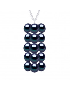 Collier Chaîne en Argent 925 avec Pendentif Talisman 20 Perles de Culture - AGATA