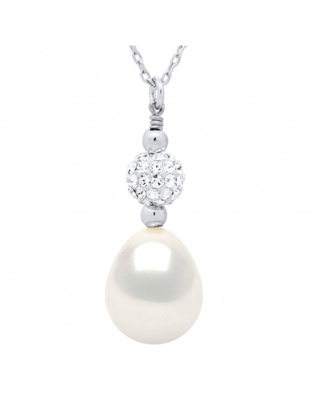 Sedificio Collar Pera Pera 11 mm e cristallo Preciosa - 2 colori - Argento 925 - Valance