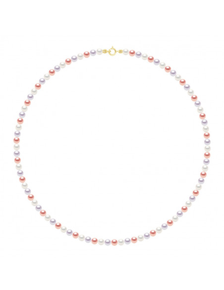 Chiusura a morsetto in oro giallo o oro bianco e perle rotonde da 4 mm - 7 colori - Veronika