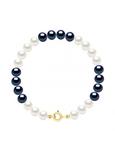 Goldverschluss Armband, Kulturperlen Runde Kulturen Alternate Farben 6 mm - 4 Farben - ZOA