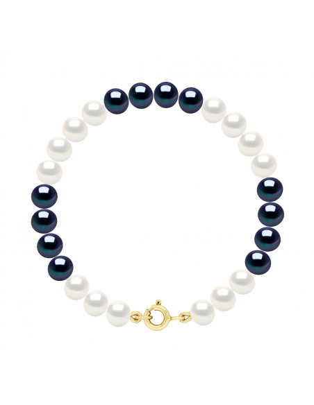 Goldverschluss Armband, Kulturperlen Runde Kulturen Alternate Farben 6 mm - 4 Farben - ZOA