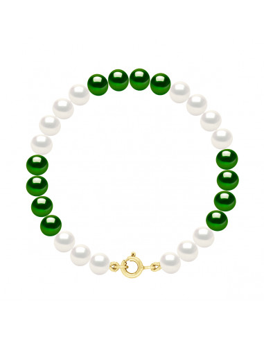 Goldverschluss Armband, Kulturperlen Runde Kulturen Alternate Farben 6 mm - 4 Farben - ZOA