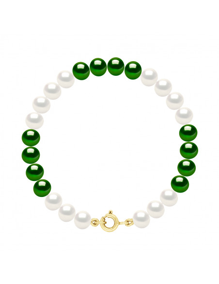 Goldverschluss Armband, Kulturperlen Runde Kulturen Alternate Farben 6 mm - 4 Farben - ZOA