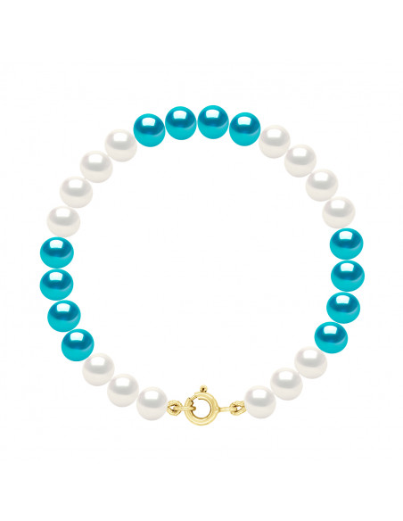 Goldverschluss Armband, Kulturperlen Runde Kulturen Alternate Farben 6 mm - 4 Farben - ZOA