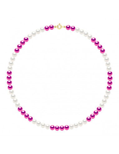 Collana in Gold Closp, perline di coltura rotonda Colori alternativi 6 mm - 4 colori - Zoa