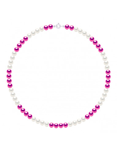 Gold Clasp Necklace, Round Culture Beads Alternate Colors 6 mm - 4 Colors - ZOA