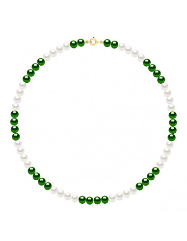 Collana in Gold Closp, perline di coltura rotonda Colori alternativi 6 mm - 4 colori - Zoa