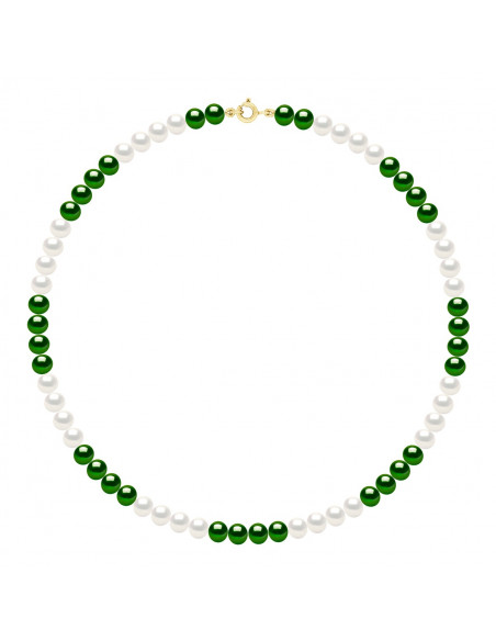 Collana in Gold Closp, perline di coltura rotonda Colori alternativi 6 mm - 4 colori - Zoa