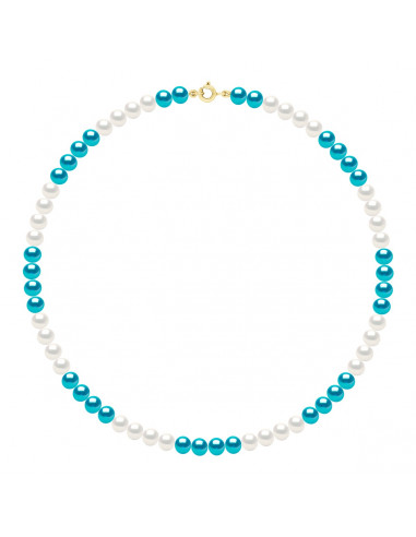 Collana in Gold Closp, perline di coltura rotonda Colori alternativi 6 mm - 4 colori - Zoa