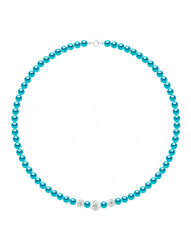 Collana per perline di coltura 5 mm e cristallo Preciosa - 5 colori - Luana