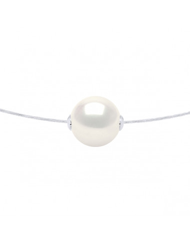 Collar de cable de oro y cuentas de cultivo de 10 mm - 3 colores - Paula