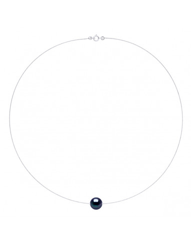 Collana in cavo d'oro e perline di coltura da 10 mm - 3 colori - Paula