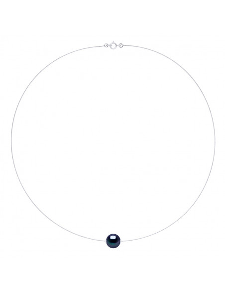 Collana in cavo d'oro e perline di coltura da 10 mm - 3 colori - Paula