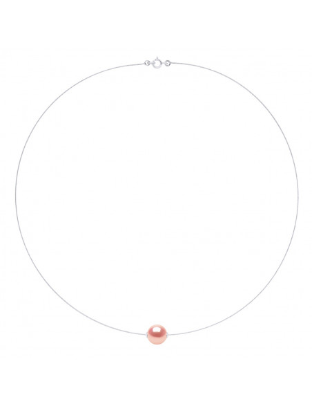 Collana in cavo d'oro e perline di coltura da 10 mm - 3 colori - Paula