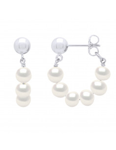 Boucles d'Oreilles Pendantes  Perles de Culture - 2 Coloris - Argent 925 - ELE