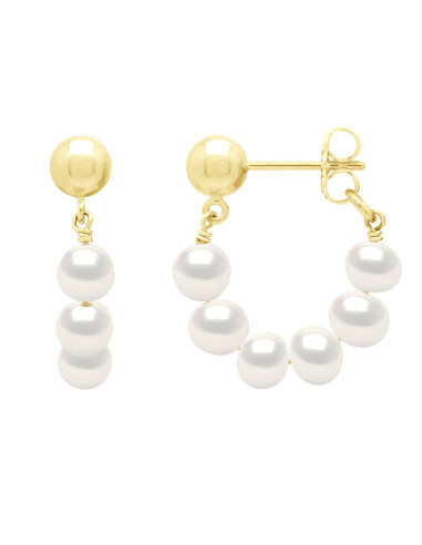 Worm Pendants Earrings - True Fresh Water Culture Beads 5-6 mm